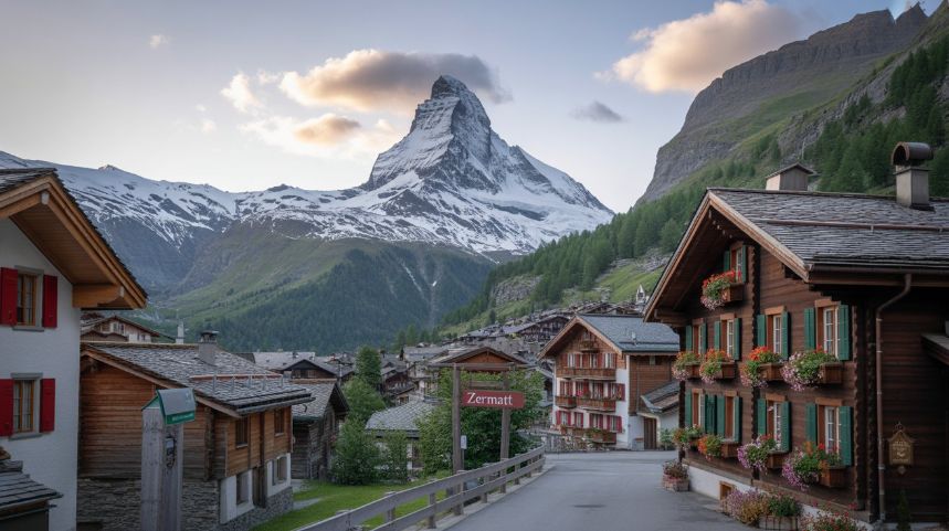 The Matterhorn towering over Zermatt — the Swiss Alps are Europe’s ultimate destination for skiing, hiking, and alpine beauty.