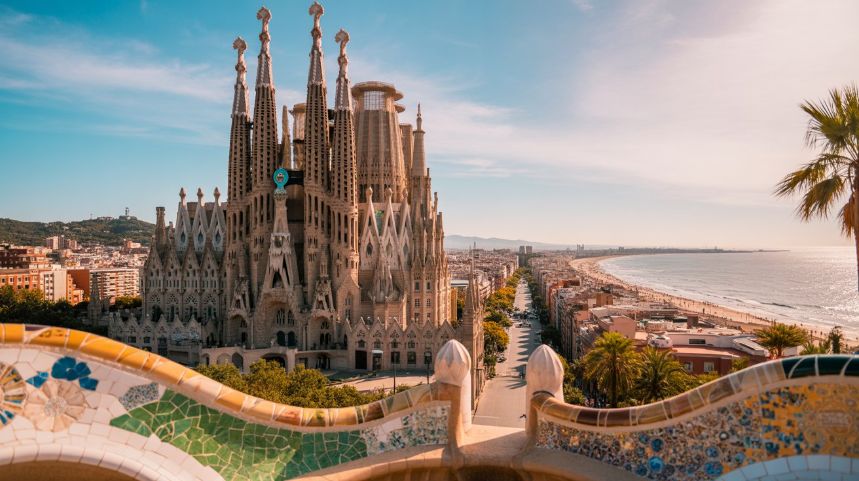 Sagrada Familia and colorful Park Güell — Barcelona combines Gaudí’s architectural genius with Mediterranean beaches.